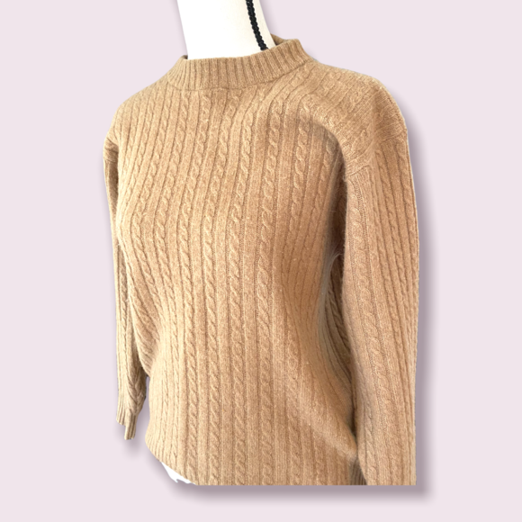 Ralph Lauren Women’s Camelhair and Lambswool Blend Brown Sweater Size Medium - Picture 4 of 7